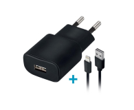 FOREVER 1xUSB 2A TC-01 + kabel Lightning czarna - 1390273 - zdjęcie 1